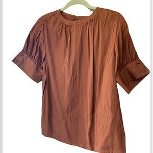 Worthington Large, Rust Color Blouse with super cute sleeve detail, NWOT,